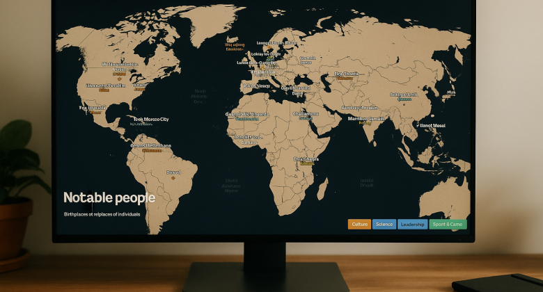 Notable People : la carte qui révèle la géographie mondiale des personnalités marquantes