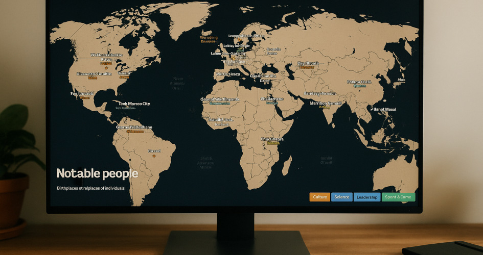 Notable People : la carte qui révèle la géographie mondiale des personnalités marquantes